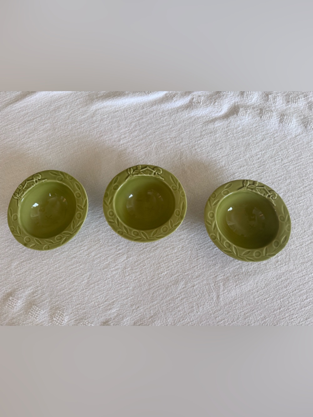 Vintage Barrarte Art Pottery Bowls (3) Farmhouse and Olives Motif